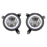18+ Jeep JL / '20+ Jeep Gladiator VX LED Headlight Kit - Black Chrome | White Halo