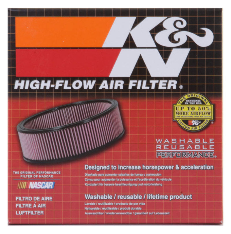 K&N Filter Universal Rubber Round Straight Filter 3.5in Flange 3in Height