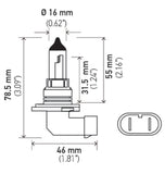 Hella Bulb 9006 12V 55W P22D T4 +50