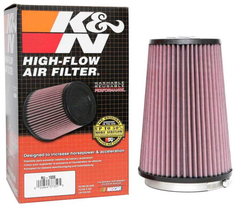 K&N Universal Clamp-On Air Filter 4-1/2in FLG / 5-7/8in B / 4-1/2in T / 8-3/8in H