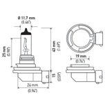 Hella Optilux XY Series H8 Xenon Halogen Bulb 12V 35W Fog Bulbs - Pair