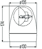 Hella Rotating Beacon H12V Amber Lamp 2Rl