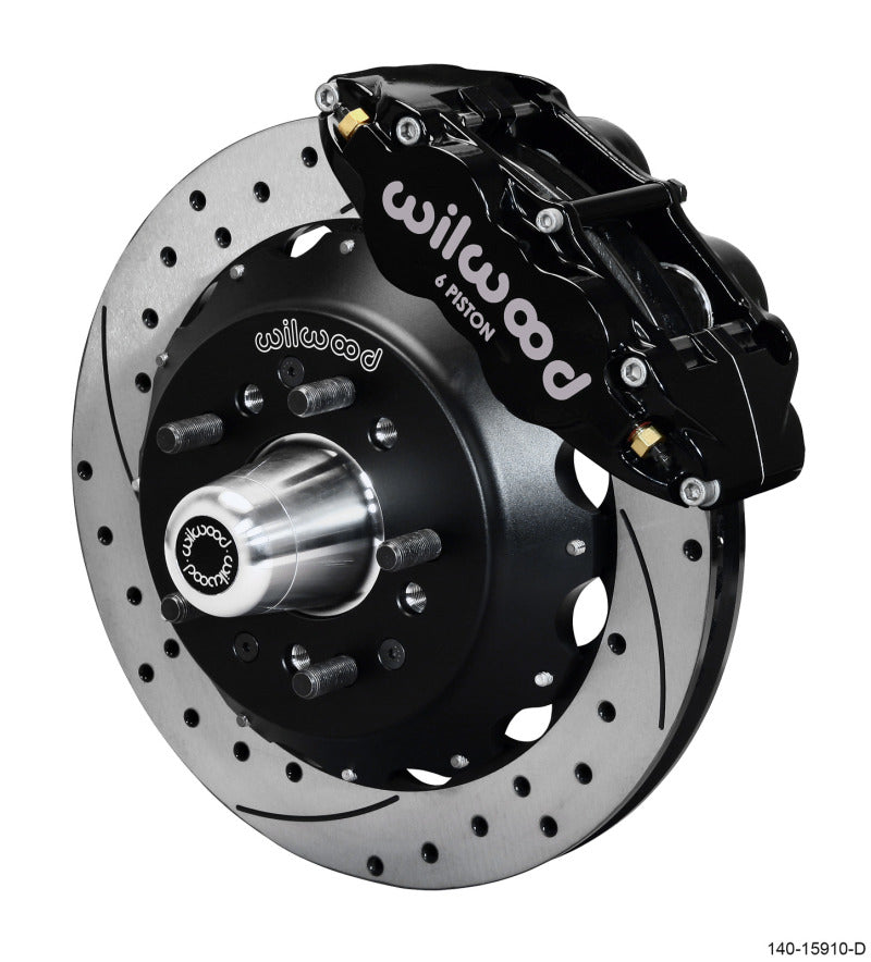 Wilwood Narrow Superlite 6R Front Big Brake Kit 12.88in SRP Drilled and Slotted Rotor - Black