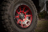 ICON Victory 17x8.5 5x5 -6mm Offset 4.5in BS Satin Black w/Red Tint Wheel