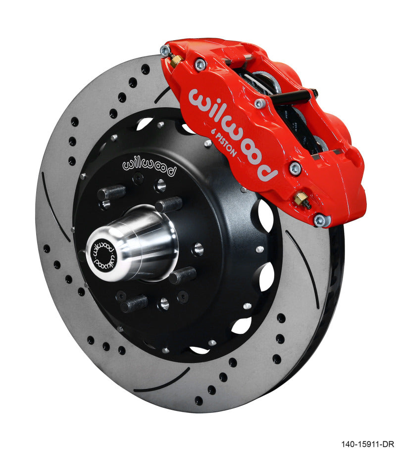 Wilwood Narrow Superlite 6R Front Big Brake Kit 14.00in SRP Drilled and Slotted Rotor - Red