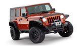 Bushwacker 07-18 Jeep Wrangler Unlimited Flat Style Flares 4pc 4-Door Sport Utility Only - Black