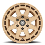 ICON Compass 17x8.5 6x5.5 0mm Offset 4.75in BS Satin Brass Wheel