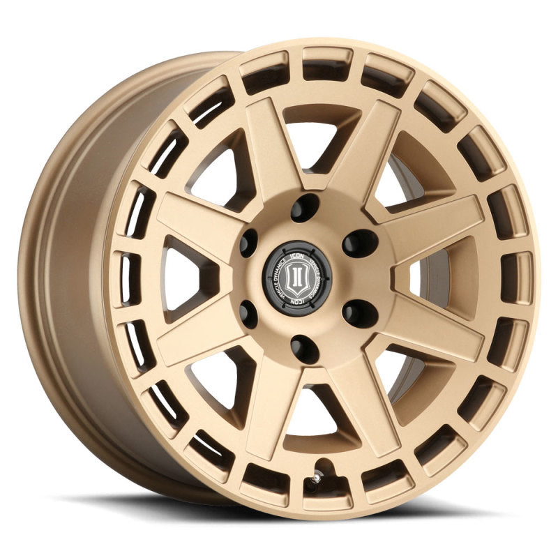 ICON Compass 17x8.5 6x135 6mm Offset 5in BS Satin Brass Wheel