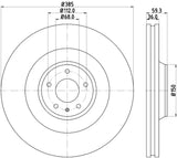 Hella Pagid Front High Carbon Brake Rotor - 05-09 Audi A8