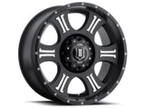 ICON Shield 20x9 8x180 12mm Offset 5.5in BS 125.2mm Bore Satin Black/Machined Wheel