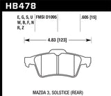 Hawk 13-14 Ford Focus ST / Mazda/ Volvo Blue 9012 Rear Race Brake Pads