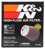 K&N Round Tapered Universal Air Filter 6in Flange ID x 7.5in Base OD x 5in Top OD x 6.5in Height