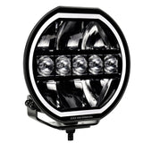 Go Rhino Xplor Blackout Series Maxline LED Hi/Low Beam w/Multi DRL (Surface Mount) 7in. - Blk