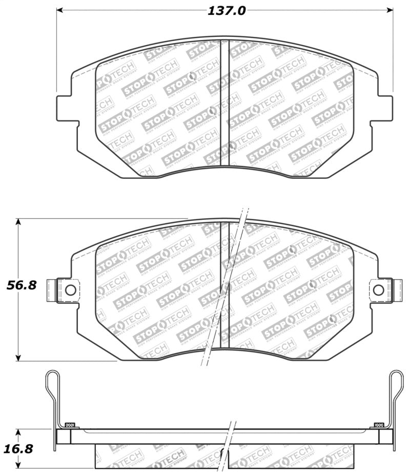 Stoptech 03-10 Subaru Forester/Impreza / 02-12 Subaru Legacy/Outback Sport Brake Pads - Front