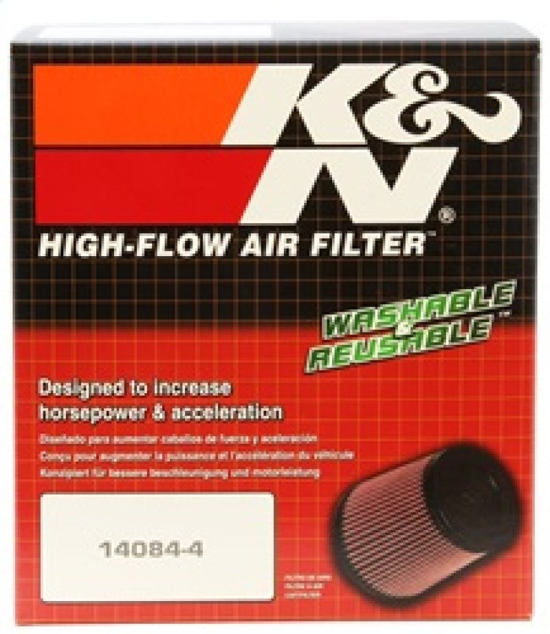 K&N Filter Universal Rubber Filter 3.75in Flange ID / 5.375in Base OD / 4.375in Top OD / 5in Height