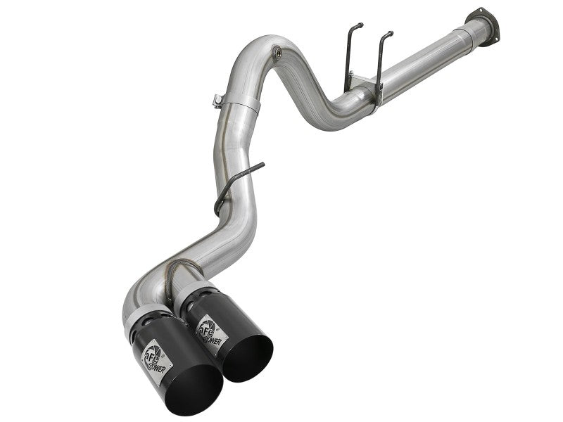 aFe Power 15-16 Ford F250/F350 6.7L Diesel Rebel XD 4in 409 SS DPF-Back Exhaust System - Black Tips