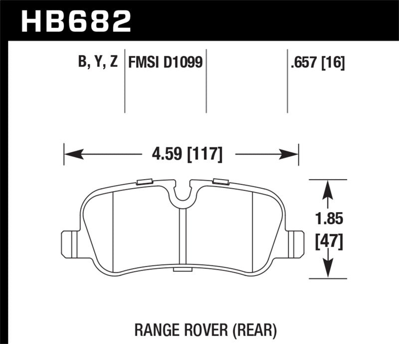 Hawk 2007 Land Rover Range Rover Sport HPS 5.0 Rear Brake Pads