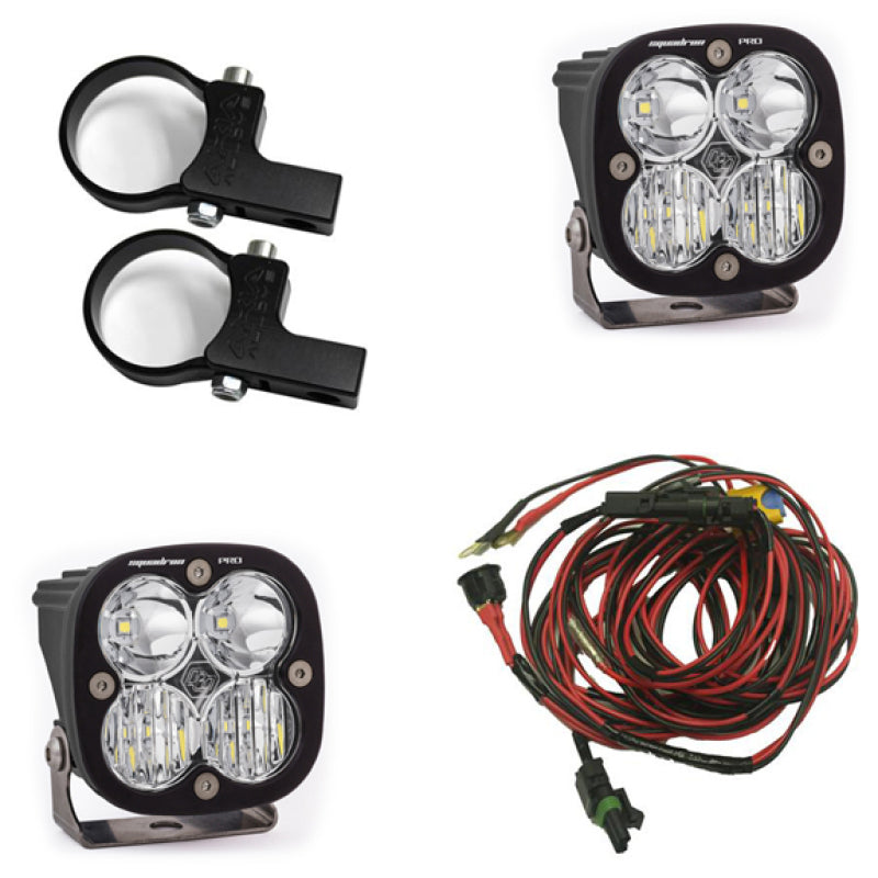 Baja Designs Squadron Pro LED Light Pods Kit w/Horizontal Mounts/1.75in Harness