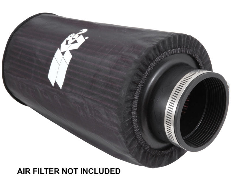 K&N Universal Round Tapered Filter Wrap - Black - 6in Base ID x 4.625in Top ID x 9in Height