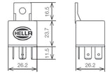 Hella RELAY MINI ISO 5P 12V SPST D87 DIO BKT