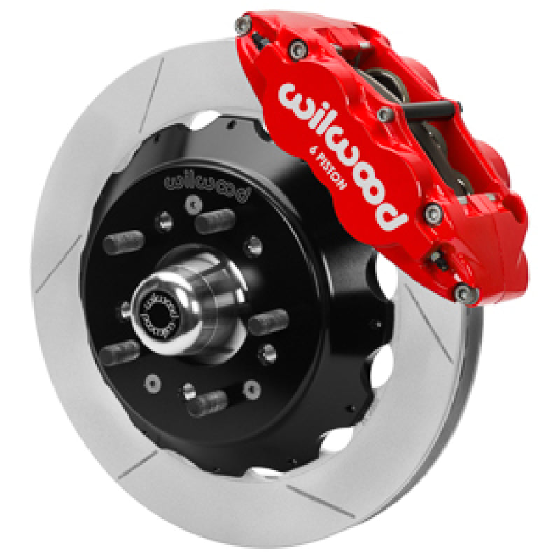 Wilwood Forged 6 Piston Red Superlite Caliper, GT 48 Vane Spec37 Slotted Rotor - 12.88x1.25