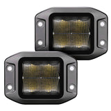 Go Rhino Xplor Blackout Series Cube LED Flood Light Kit (Flush Mount) 3x3 - Blk (Pair)