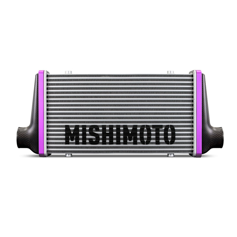 Mishimoto Universal Carbon Fiber Intercooler - Gloss Tanks - 600mm Gold Core - S-Flow - G V-Band