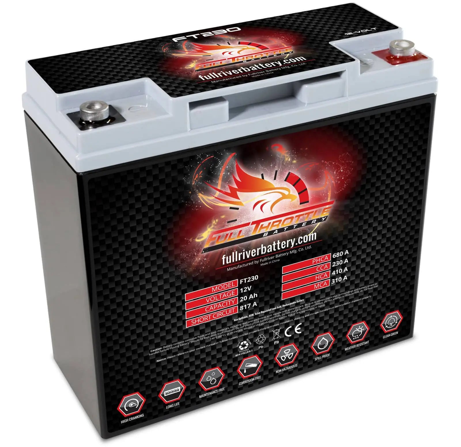 FT230 BT19BL-BS High-Performance AGM Battery