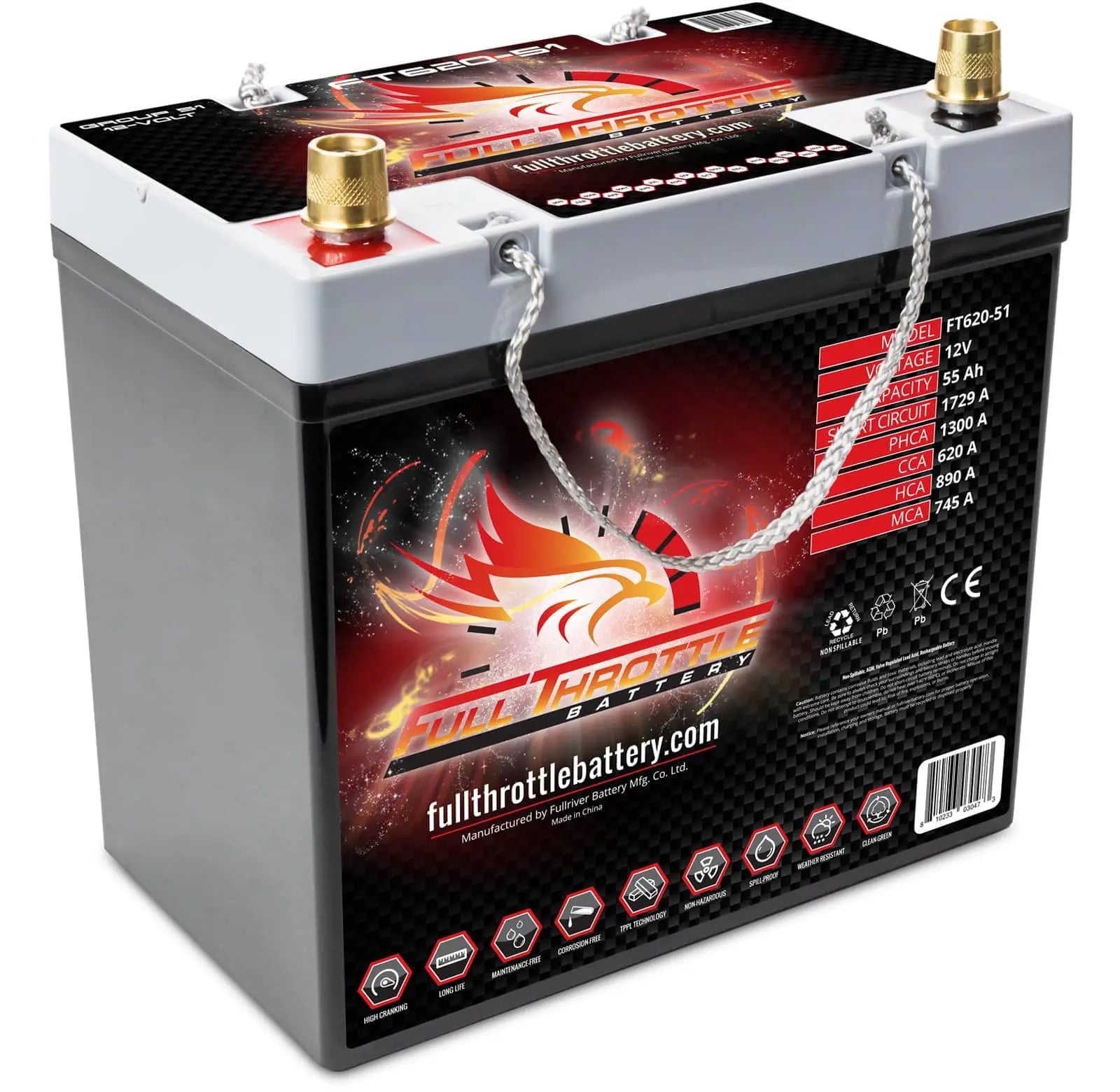 FT620-51 Group 51 High-Performance AGM Battery