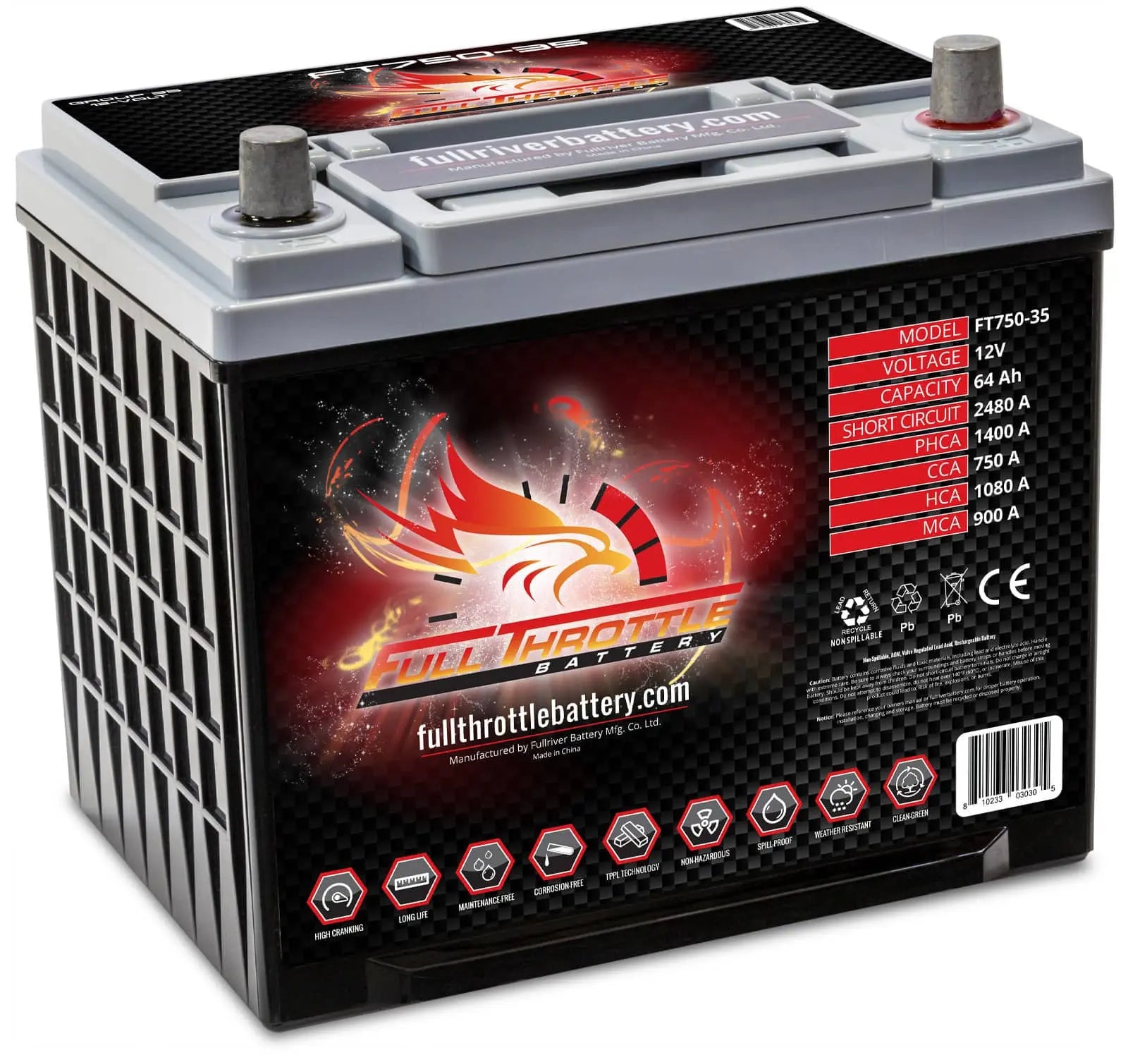 FT750-35 Group 35 High-Performance AGM Battery