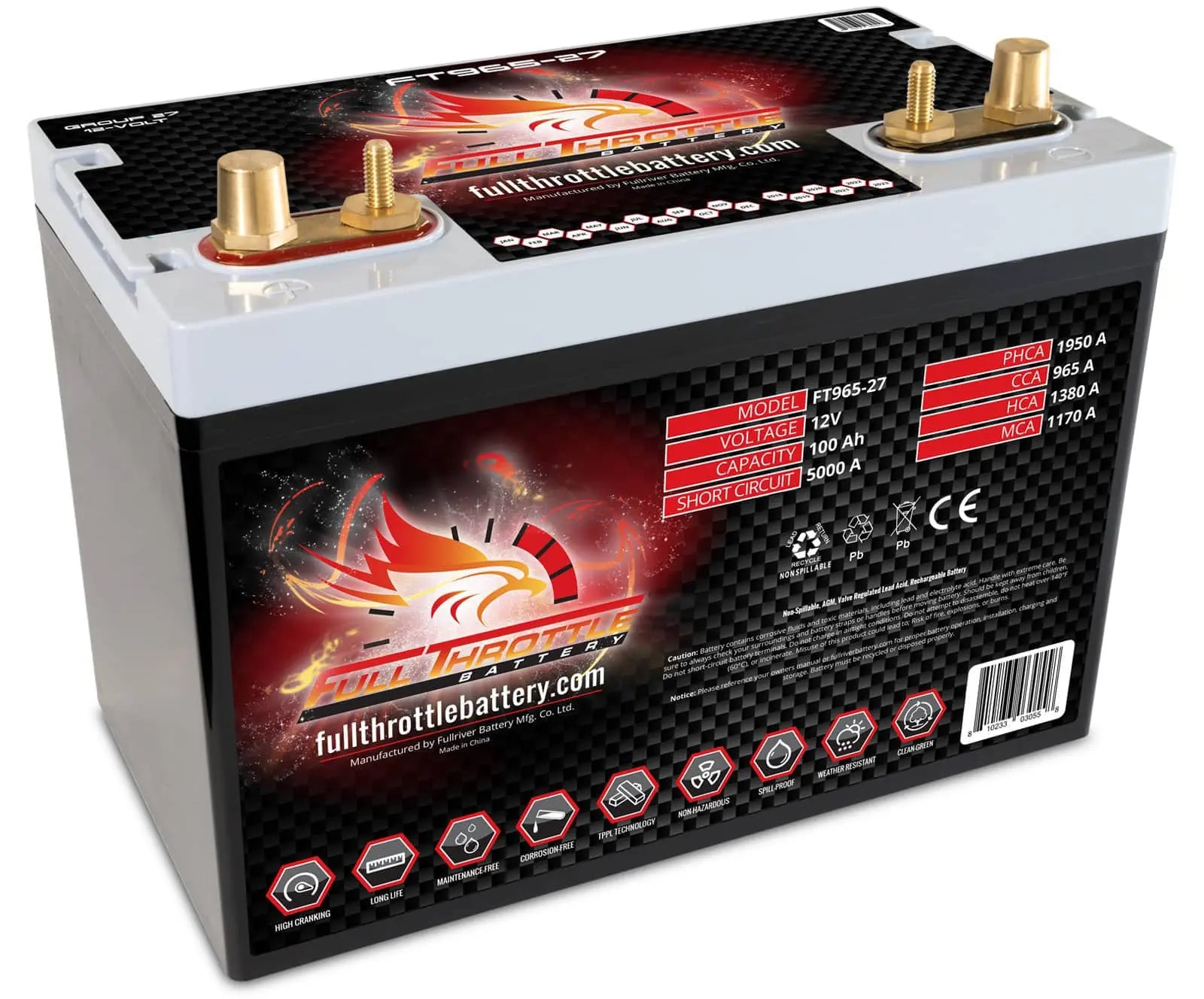 FT965-27 Group 27 High-Performance AGM Battery