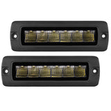 Go Rhino Xplor Blackout Series Sixline LED Flood Light Kit (Flush Mount) - Blk (Pair)