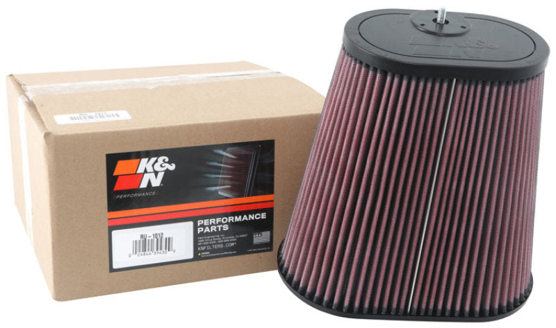 K&N Universal Clamp-On Air Filter 3-1/8in Dual FLG  8-7/8in X 5-3/16 B 6-1/4in X 4IN T, 9inH W/STUD