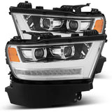 AlphaRex 19-20 Ram 1500HD PRO-Series Proj Headlight Plnk Styl Chrm w/Activ Light/Seq Signal/Plnk DRL