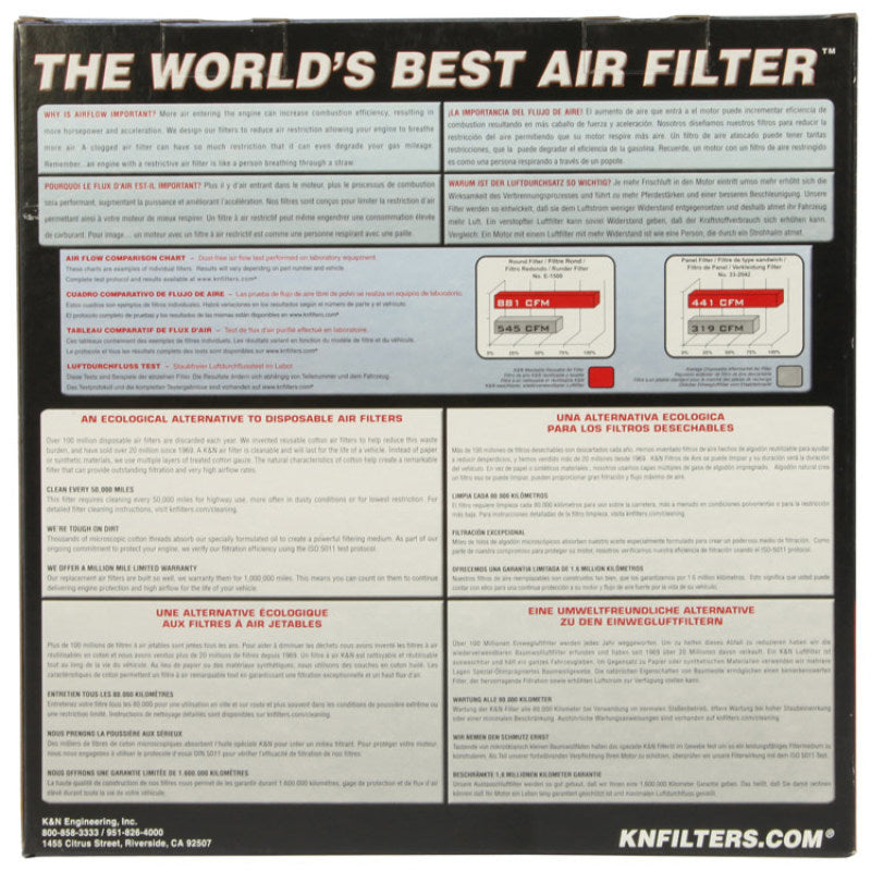 K&N Filter Universal Air Filter Carbon Fiber Top With 6in Flange x 7.5in Base x 6in H