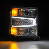 AlphaRex 04-15 Chevy 1500HD LUXX LED Proj Headlights Chrome w/Seq Activation Light / Seq Signal