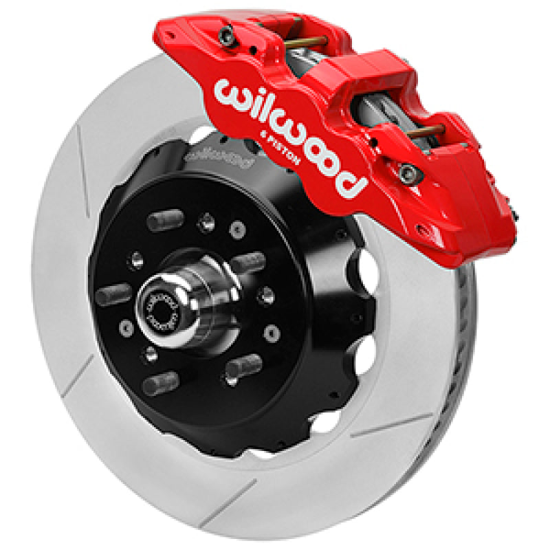 Wilwood Forged 6 Piston Red Superlite Caliper, GT 72 Vane Vented Spec37 Slotted Rotor - 14.00x1.25
