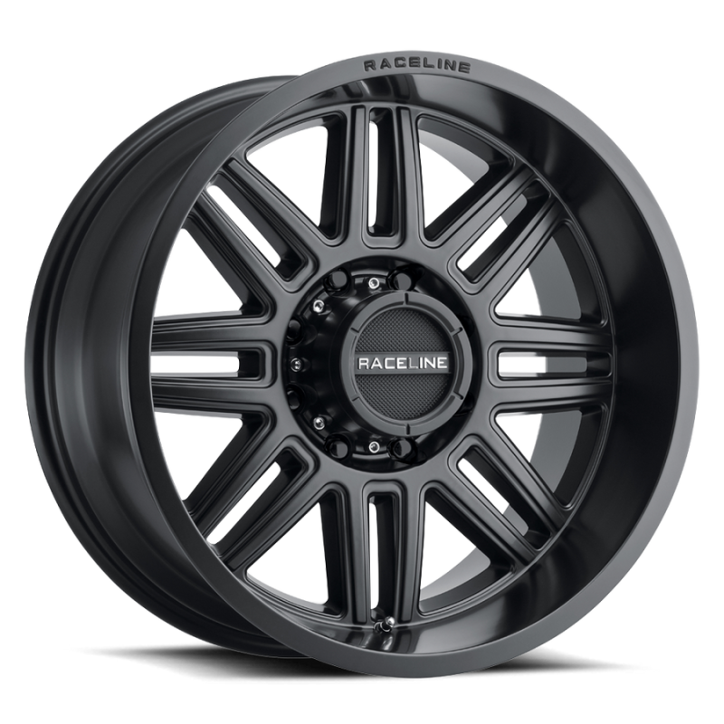 Raceline 948B Split 16x8in / 5x114.3 BP / 0mm Offset / 78.1mm Bore - Satin Black Wheel