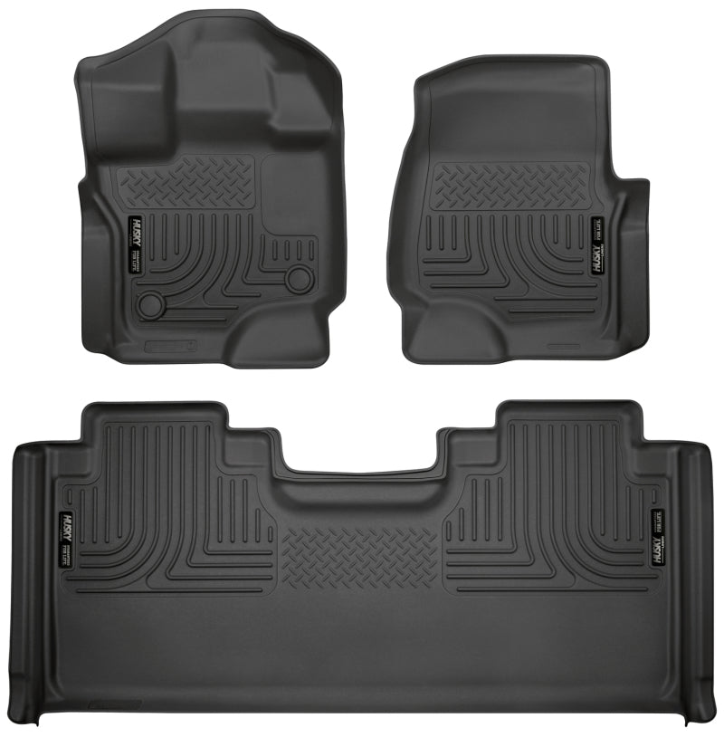 Husky Liners 15-19 F-150 SuperCab Weatherbeater Black Front & 2nd Seat Floor Liners