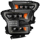 AlphaRex 17-20 Ford Raptor NOVA LED Proj Headlights Plank Style Alpha Black w/Activ Light/Seq Signal