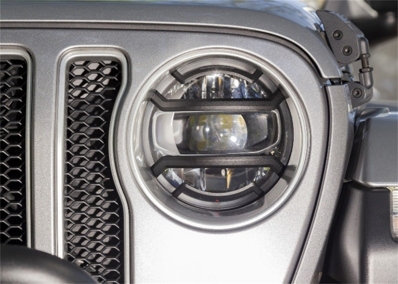 Rugged Ridge 18-20 Jeep Wrangler JL / 2020 Jeep Gladiator JT Black Elite Headlight Guards Black