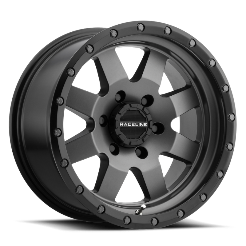 Raceline 935G Defender 17x9in / 6x139.7 BP / -12mm Offset / 107.95mm Bore - Gunmetal Wheel