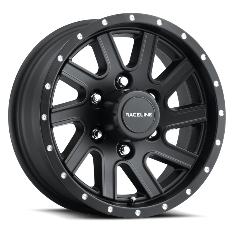 Raceline 820MB Twisted 16x6in / 8x165.1 BP / 0mm Offset / 4.90mm Bore - Satin Black Wheel