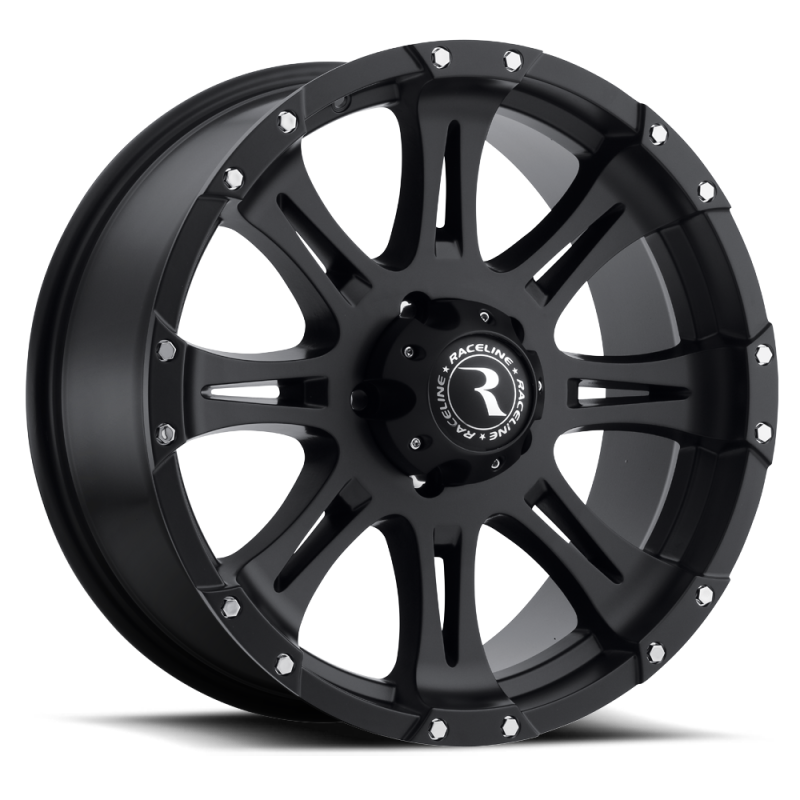 Raceline 981 Raptor 17x9in / 5x139.7 BP / 0mm Offset / 106.5mm Bore - Satin Black Wheel