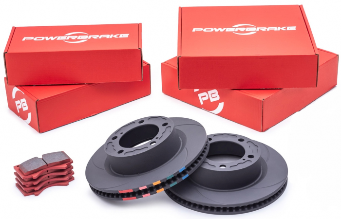 Powerbrake Toyota Tundra 1st Gen / Sequoia (03-06) - Front D-Line Rotor & PB05 Pad Kit - only from 2003 on, fits 13WL OE Caliper