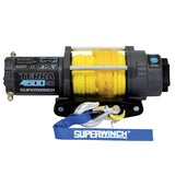 Superwinch 4500 LBS 12V DC 1/4in x 50ft Synthetic Rope Terra 4500SR Winch - Gray Wrinkle