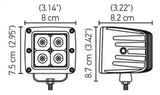 Hella HVF Cube 4 LED Off Road Kit - 3.1in 12W Spot Beam