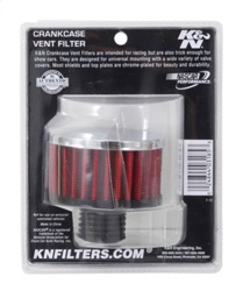 K&N .5in Flange ID x 3in OD x 3.25in H Rubber Base Crankcase Vent Filter