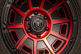 ICON Victory17x8.5 6x5.5 0mm Offset 4.75in BS Satin Black w/Red Tint Wheel