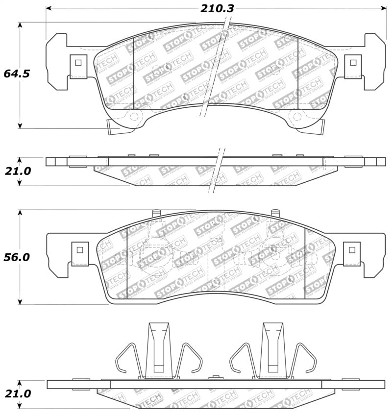 StopTech Sport Brake Pads w/Shims and Hardware - Front/Rear